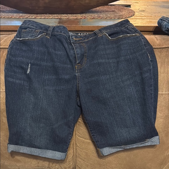 Dark Blue Denim Shorts - Picture 1 of 4